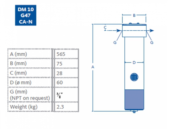 Membranowy DM10 G47 CA-N